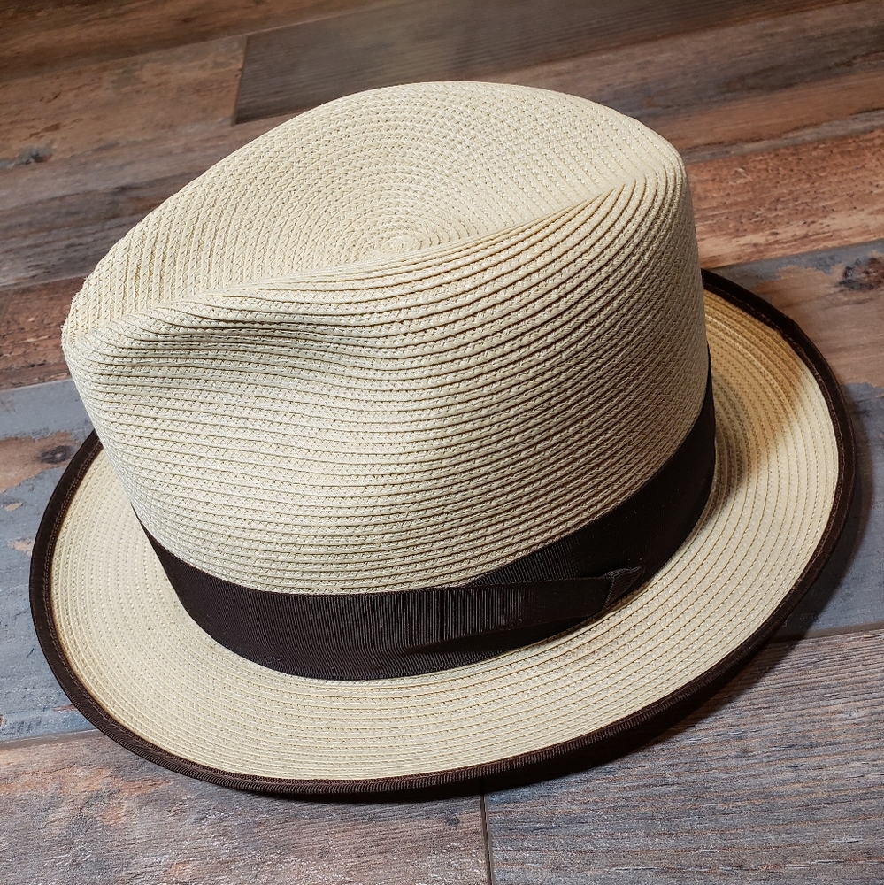 Stetson Woven Hemp Hat Collectable White/Tan Size 57 / 7 1/8 - Picture 9 of 10